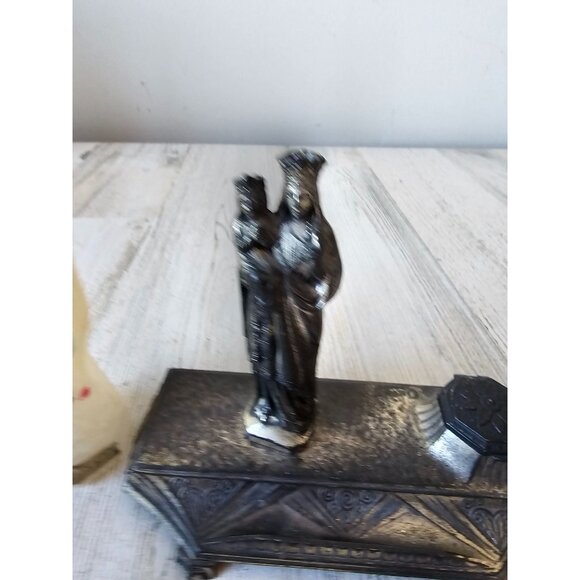 Vintage Virgin Mary inkwell holy water lourdes dicamni container religious Franc - Picture 4 of 11